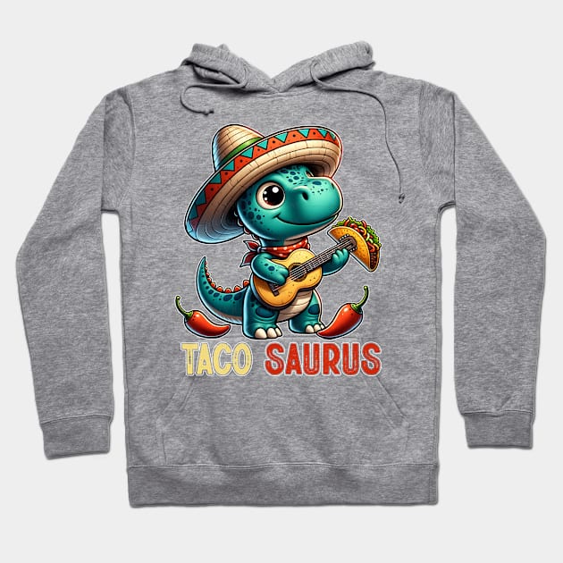 Tacosaurus Taco Dinosaur Funny Dino Cinco De Mayo Mexican Hoodie by Tater's 